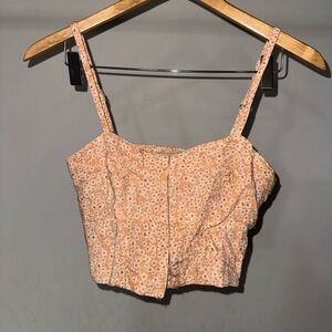 Floral Peach Crop Top